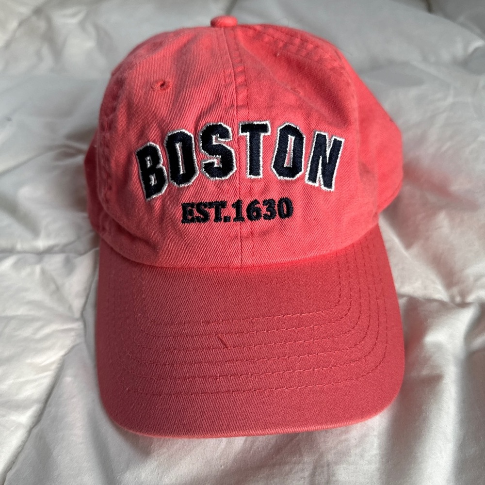 Boston Embroidered Pink Hat